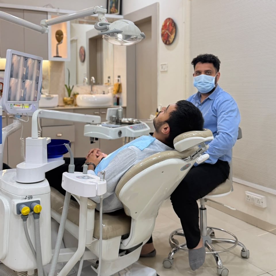 Happy dental patient